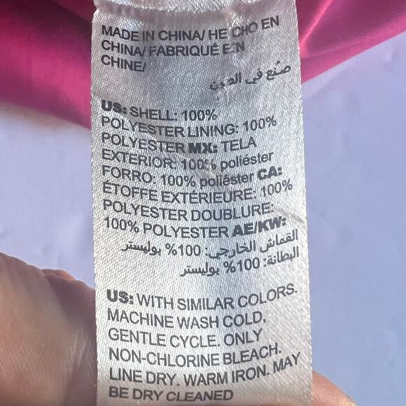 Chico's Open Front 3/4 Sleeve Jacket Fuchsia Pink Shantung Size 2 (US 12-14) - Picture 9 of 9